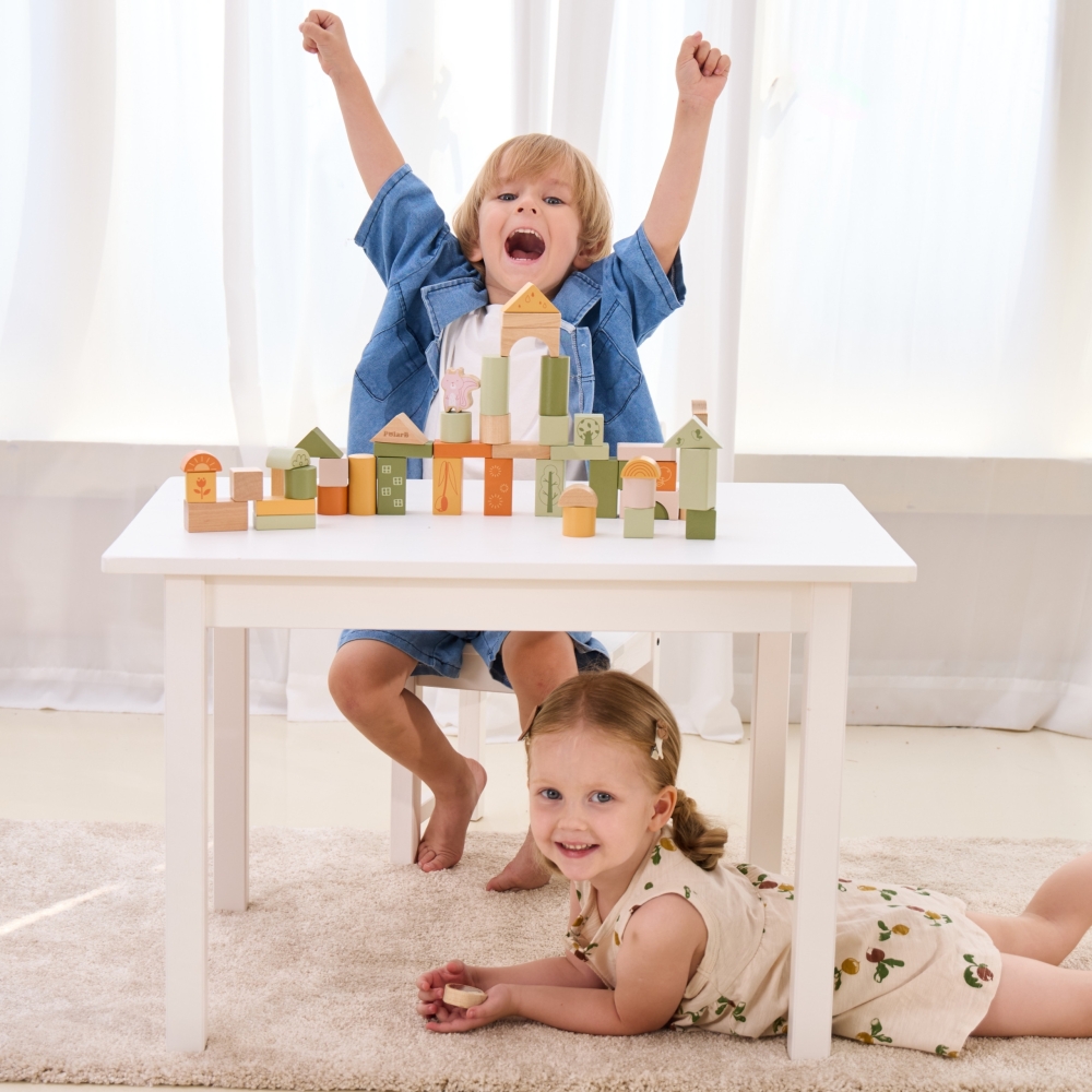 Medinių kaladėlių rinkinys VIGA PolarB Montessori su gyvūnų motyvais, 50 vnt-Žaislai, Lavinamieji žaislai, Kaladėlės-e-vaikas