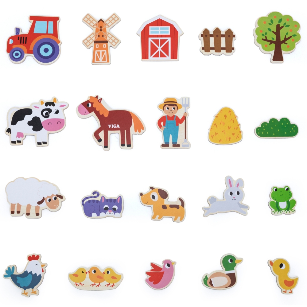 VIGA Magnetic Farm Friends 20 Magnets – Creative Fun with Farm Animals