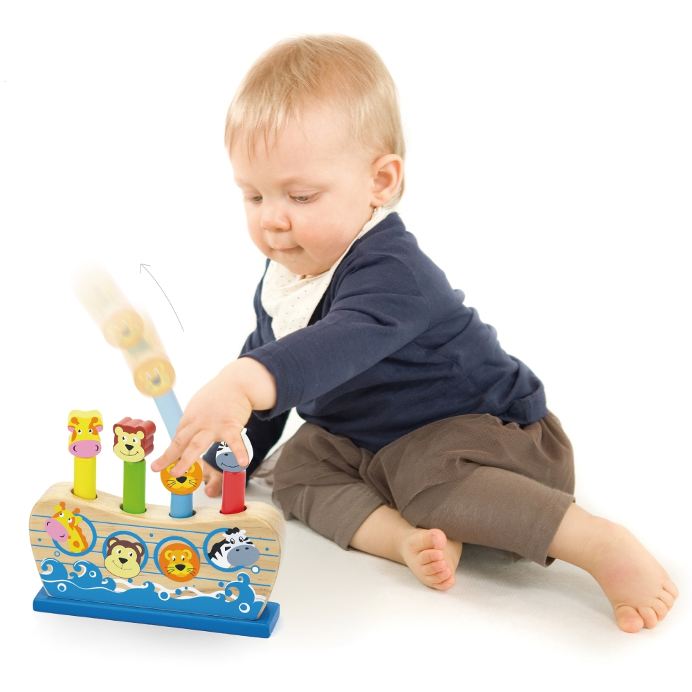 VIGA Wooden Jumping Animals Noah's Ark 