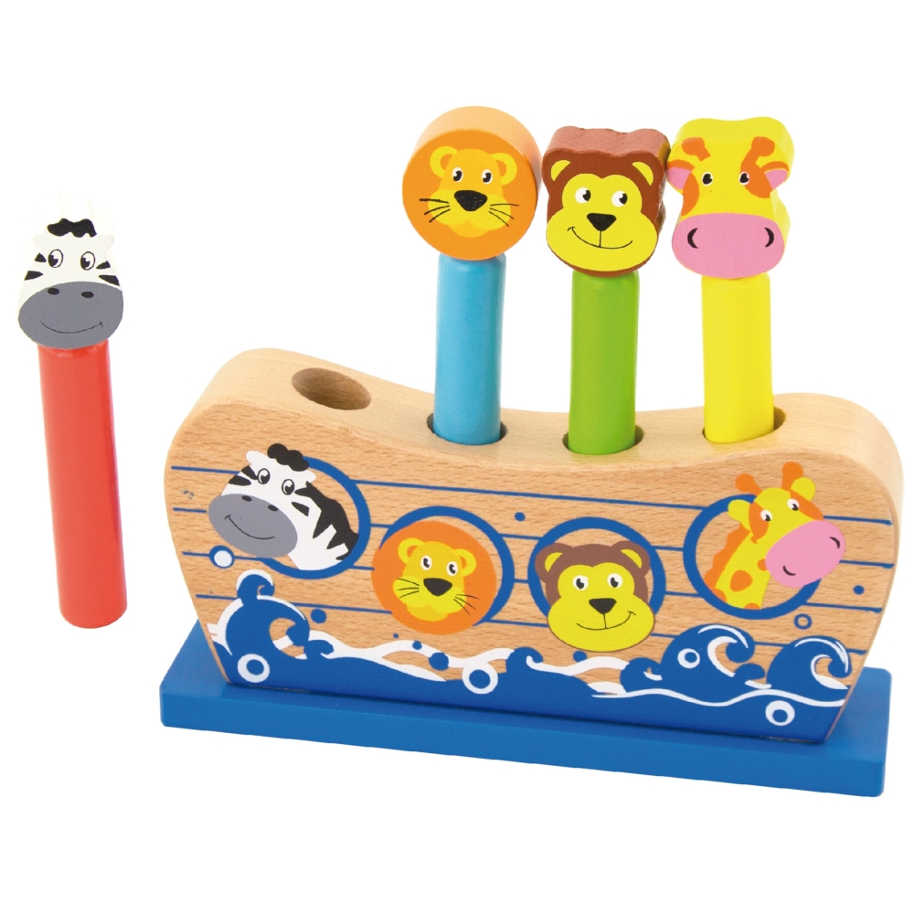 VIGA Wooden Jumping Animals Noah's Ark 