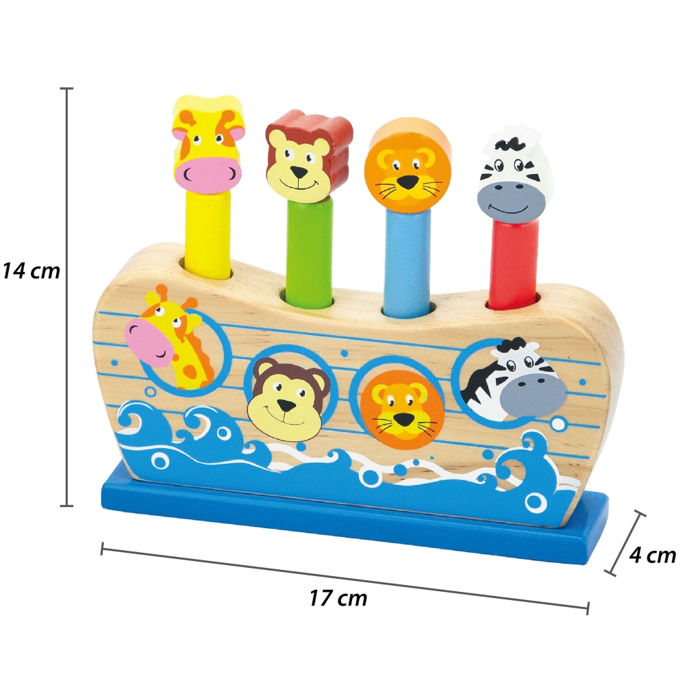 Mediniai iššokantys gyvūnėliai VIGA Noah's Ark-Žaislai, Kūdikiams, Žaislai mažyliams (iki 4 m.