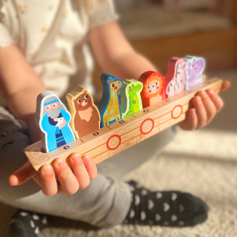 "Tooky Toy" medinė Nojaus arka ir mįslių knyga