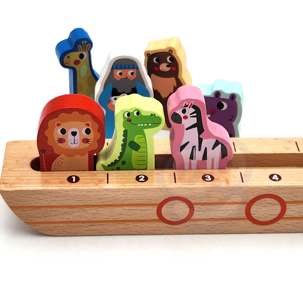 Tooky Toy Drewniana Arka Noego + Książeczka z Zagadkami					