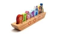 Tooky Toy Drewniana Arka Noego + Książeczka z Zagadkami					