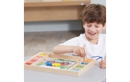 VIGA Drewniana Gra Kulki Złap i Dopasuj Układanka Montessori