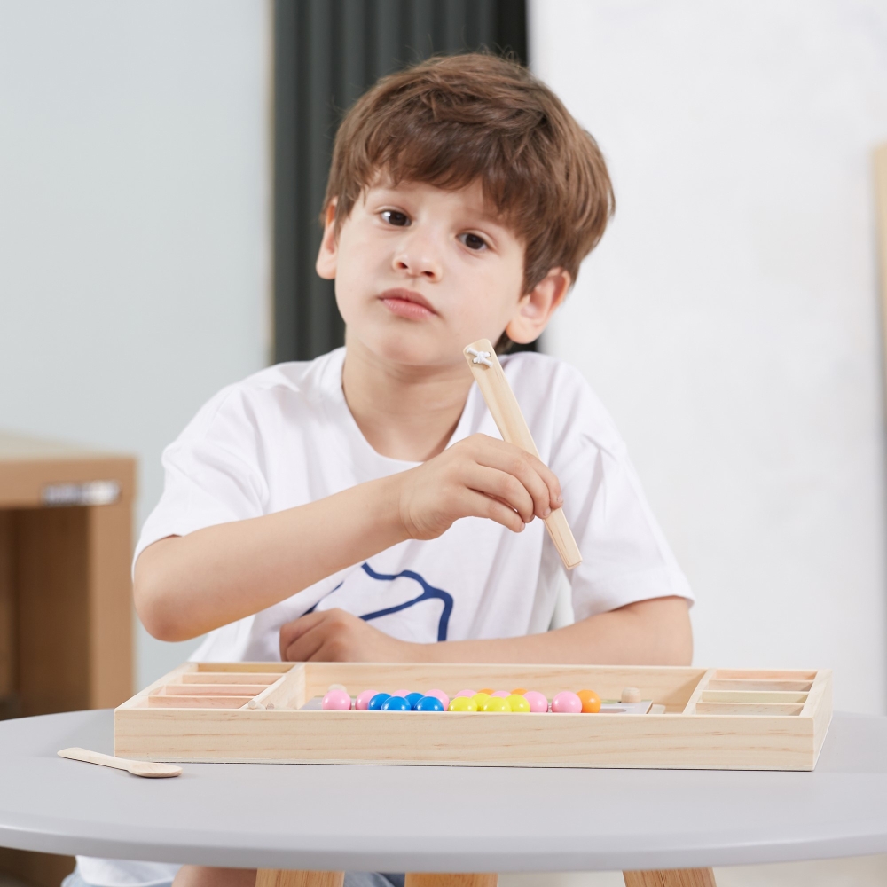 Medinis dėlionė su kamuoliukais VIGA Pagauk ir suderink Montessori-Žaislai, Lavinamieji žaislai, Dėlionės, 3D - tūrinės dėlionės