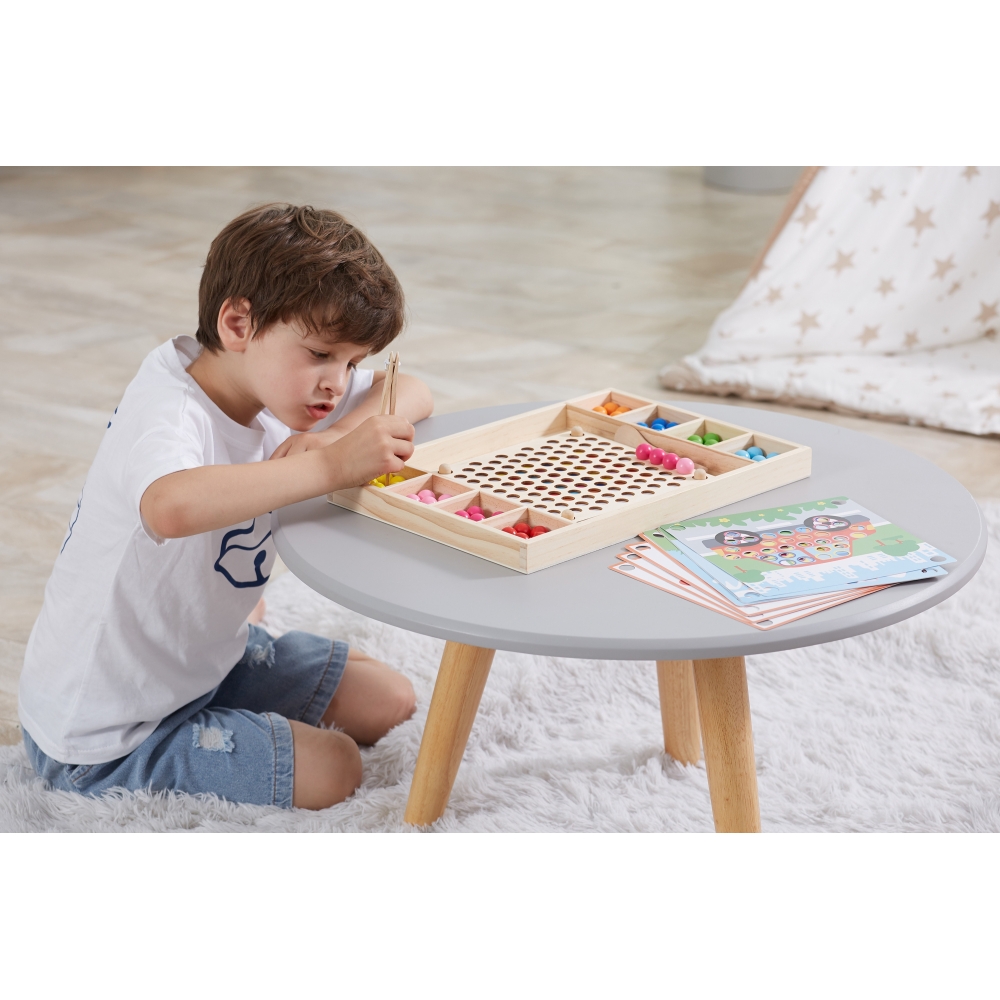 Medinis dėlionė su kamuoliukais VIGA Pagauk ir suderink Montessori-Žaislai, Lavinamieji žaislai, Dėlionės, 3D - tūrinės dėlionės