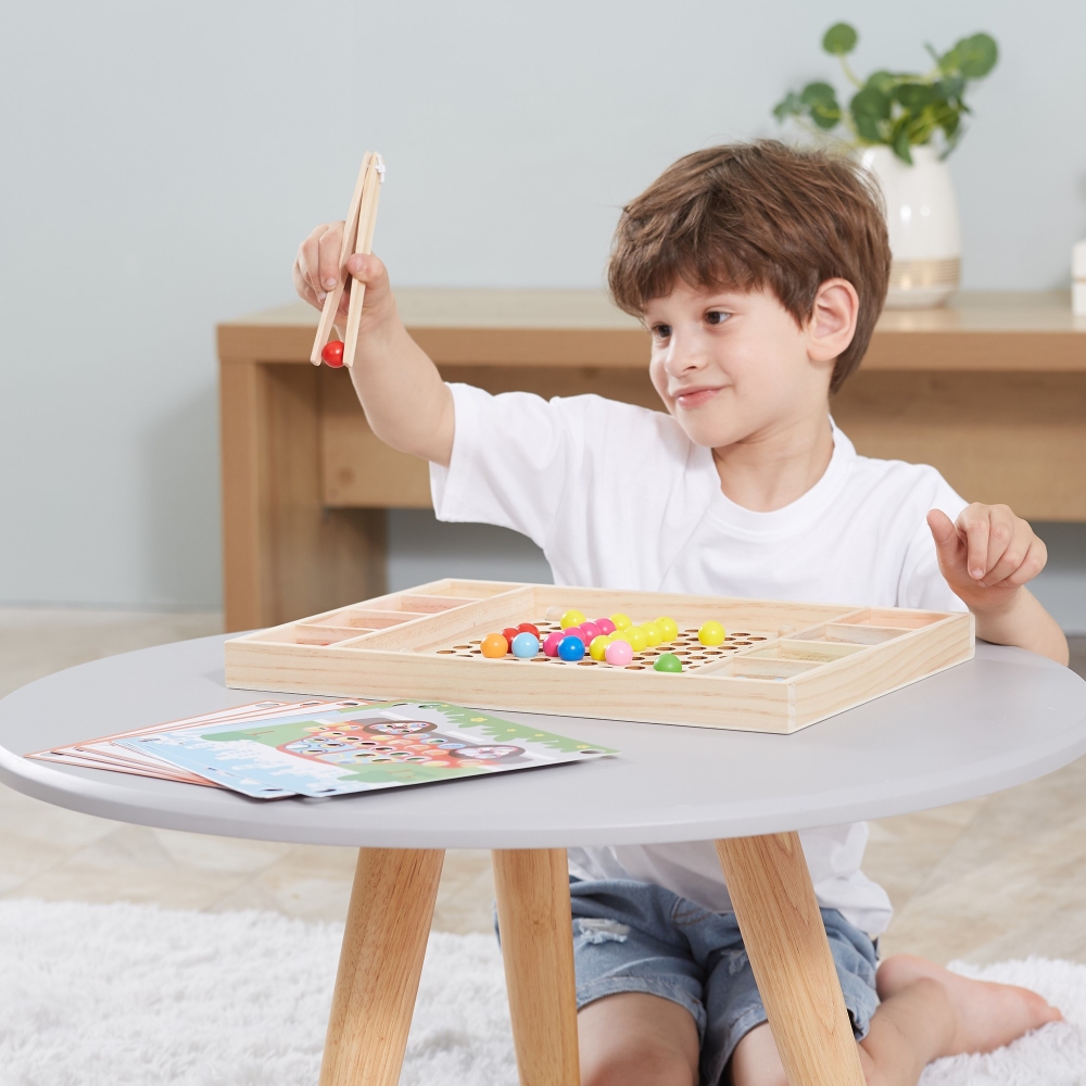 Medinis dėlionė su kamuoliukais VIGA Pagauk ir suderink Montessori-Žaislai, Lavinamieji žaislai, Dėlionės, 3D - tūrinės dėlionės
