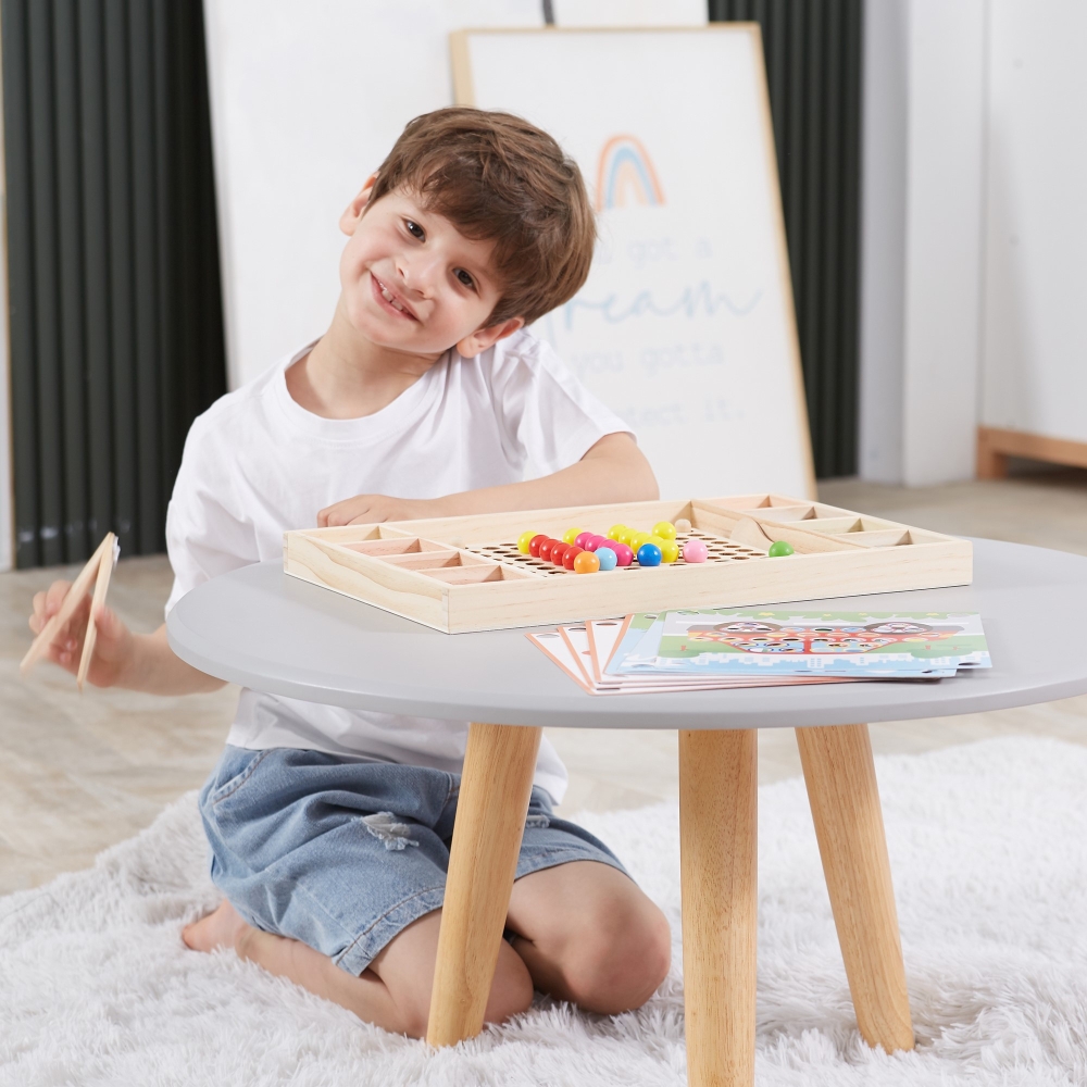 Medinis dėlionė su kamuoliukais VIGA Pagauk ir suderink Montessori-Žaislai, Lavinamieji žaislai, Dėlionės, 3D - tūrinės dėlionės