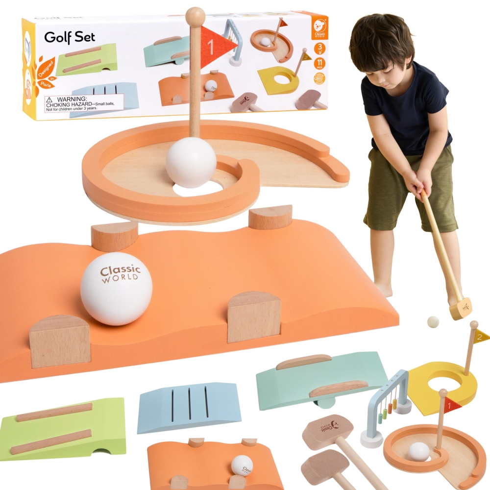 Medinis golfo rinkinys CLASSIC WORLD Įvairios kliūtys