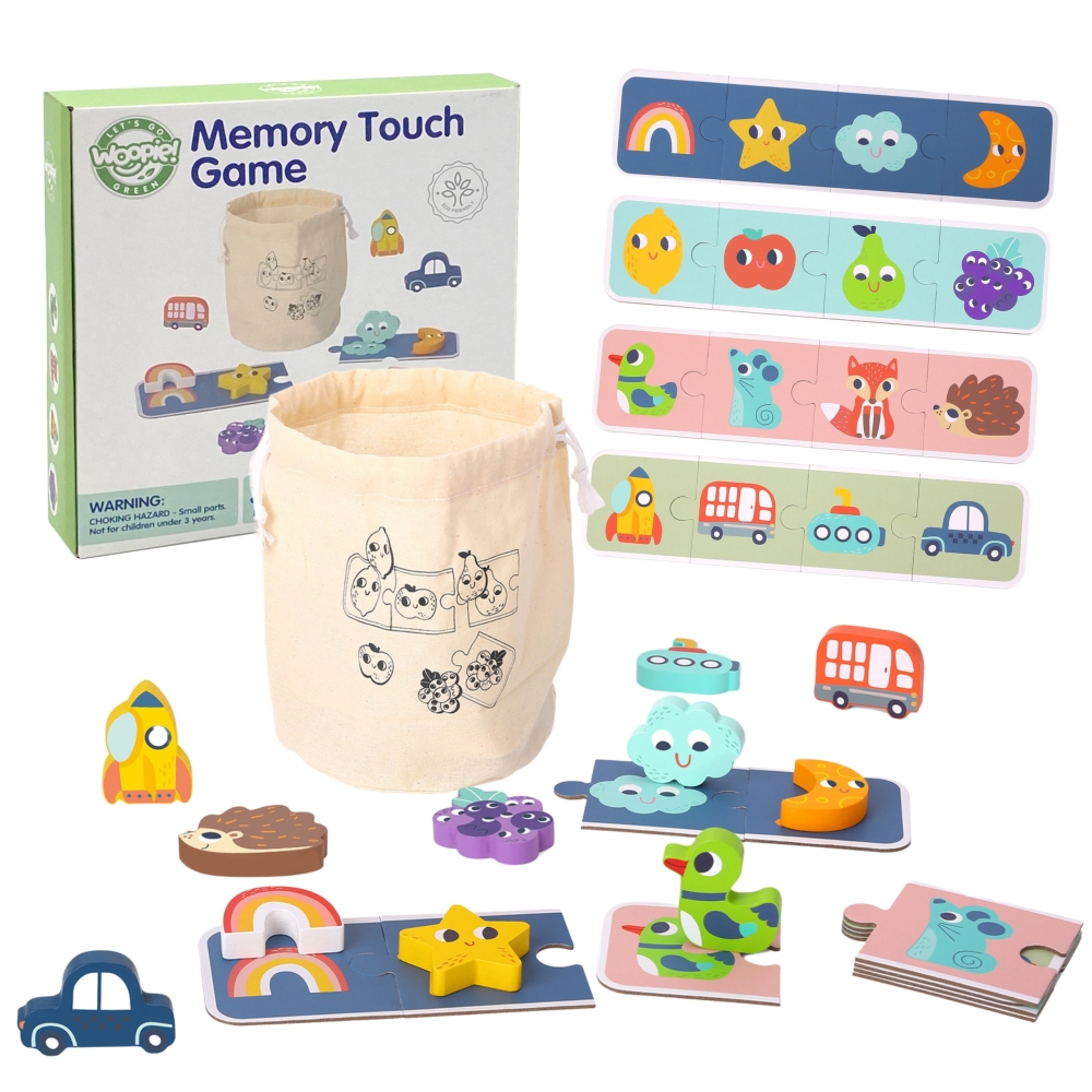 Sensorinė dėlionė WOOPIE GREEN Memory Shapes, FSC-Žaislai, Dėlionės, Dėlionės patiems mažiausiems-e-vaikas
