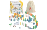 CLASSIC WORLD Drewniane Domino Tor Logiczny Przeszkód Układanka Montessori 100 el.