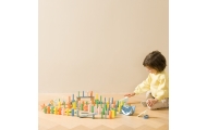Mediniai domino loginis takelis CLASSIC WORLD Kliūčių dėlionė Montessori 100 el.