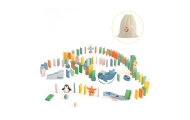CLASSIC WORLD Drewniane Domino Tor Logiczny Przeszkód Układanka Montessori 100 el.