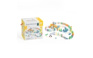 CLASSIC WORLD Drewniane Domino Tor Logiczny Przeszkód Układanka Montessori 100 el.