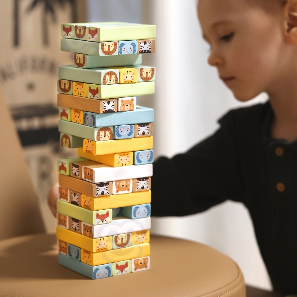 WOOPIE GREEN "Wobbly Tower" Gyvūnų arkadinis žaidimas 82 el.