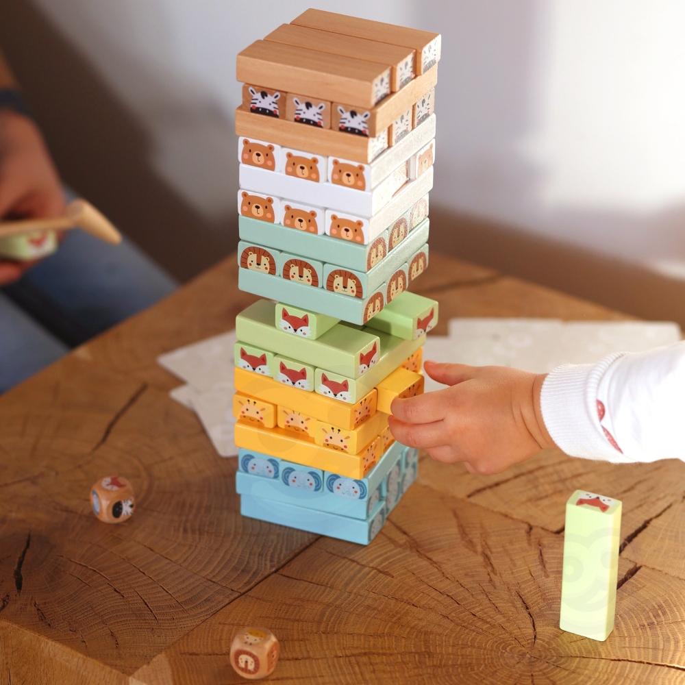 WOOPIE GREEN "Wobbly Tower" Gyvūnų arkadinis žaidimas 82 el.