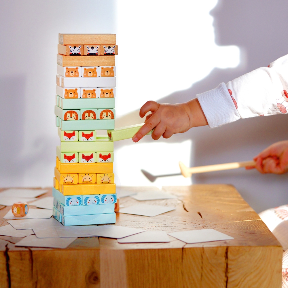 WOOPIE GREEN "Wobbly Tower" Gyvūnų arkadinis žaidimas 82 el.