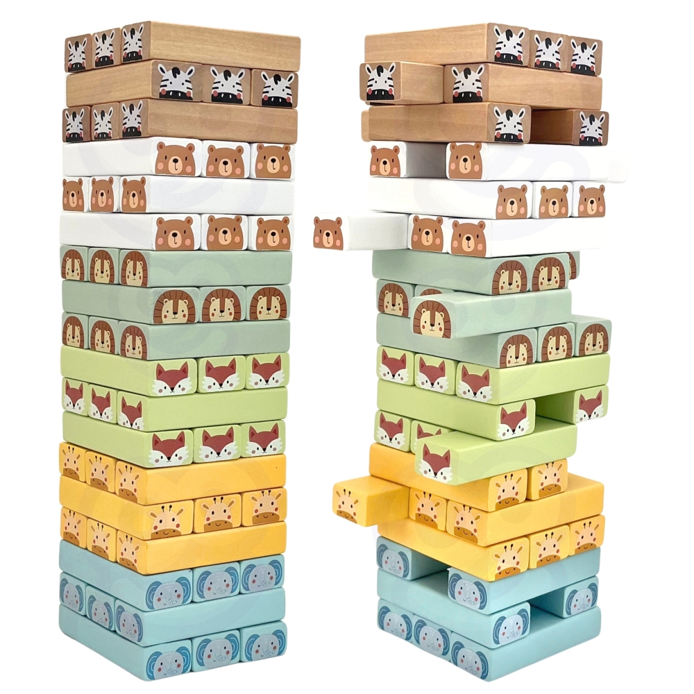 WOOPIE GREEN "Wobbly Tower" Gyvūnų arkadinis žaidimas 82 el.