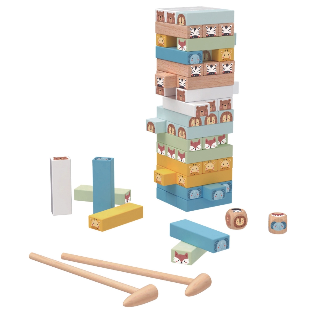 WOOPIE GREEN "Wobbly Tower" Gyvūnų arkadinis žaidimas 82 el.