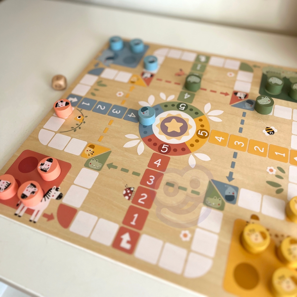 Loginis stalo žaidimas WOOPIE GREEN 2in1 Ludo Chinese + Free the Animals