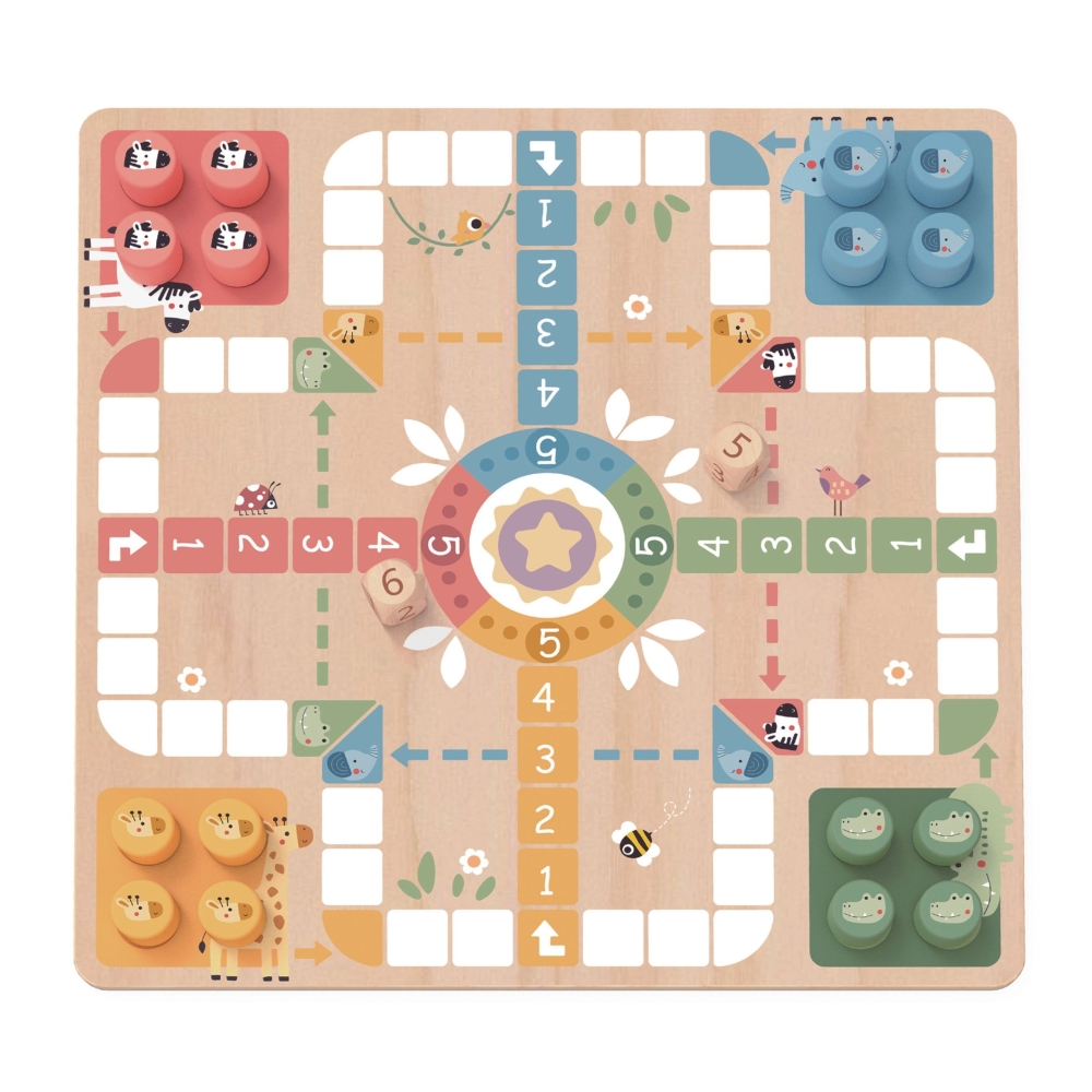 Loginis stalo žaidimas WOOPIE GREEN 2in1 Ludo Chinese + Free the Animals
