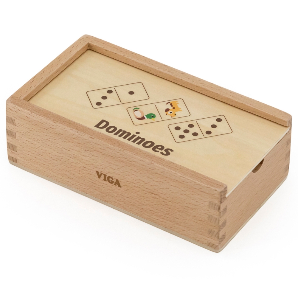 VIGA Wooden Domino 2 in 1 Animals and Numbers					