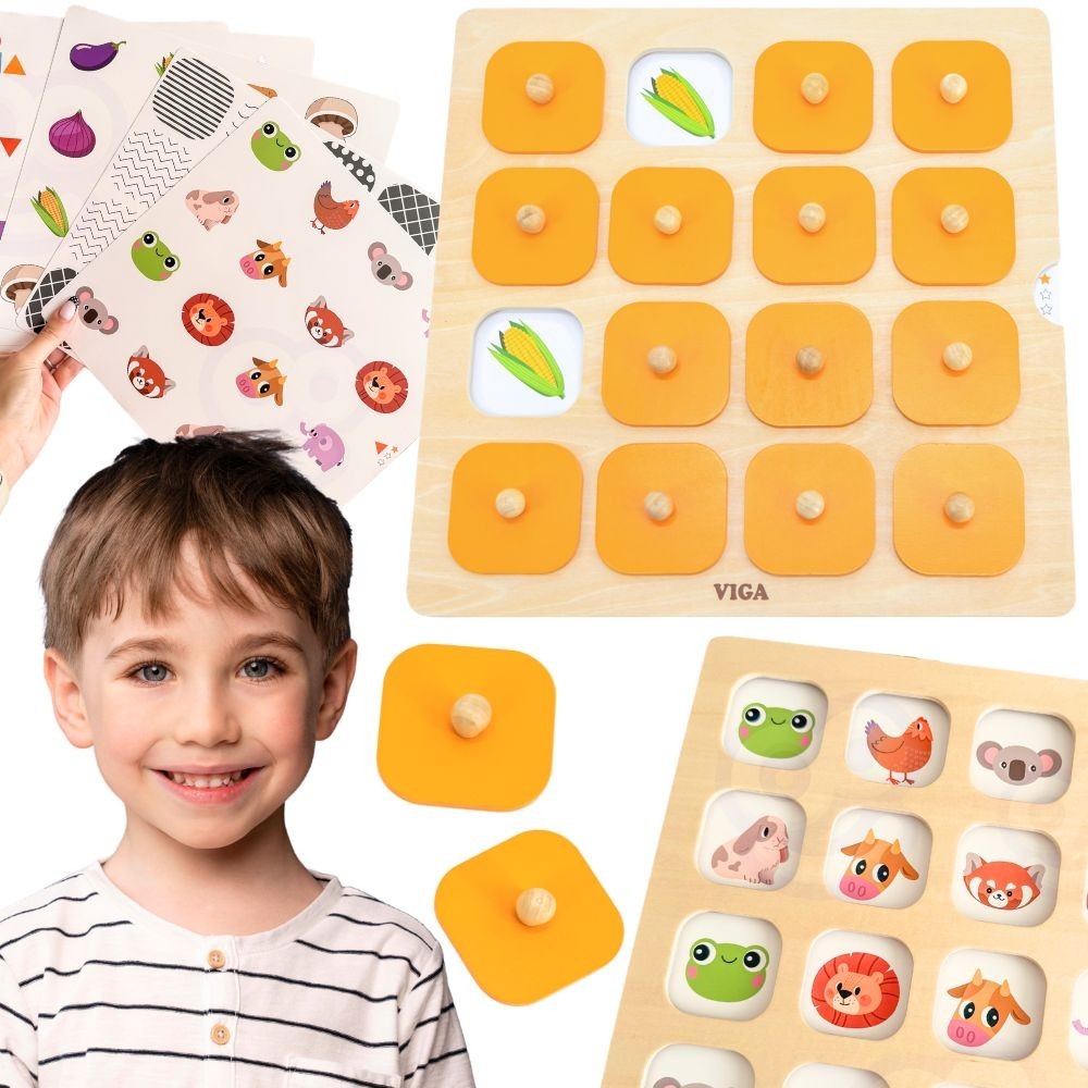Atminties žaidimas Viga Atspėk paveikslėlius 10 Montessori kortelių-Žaislai, Stalo žaidimai, Įvairūs stalo žaidimai-e-vaikas