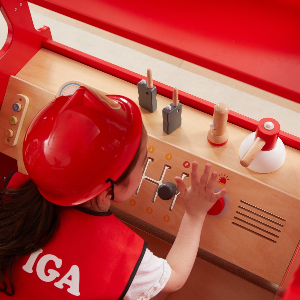 VIGA Large Wooden Fire Truck Montessori Playground