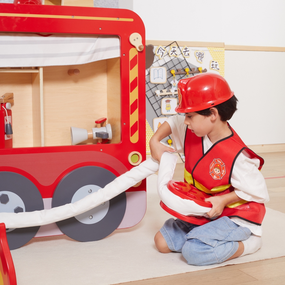 VIGA Large Wooden Fire Truck Montessori Playground