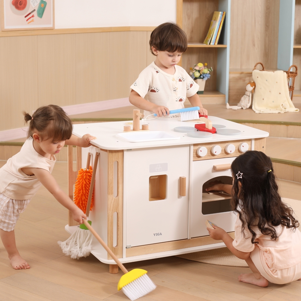 VIGA 3-in-1 Home Center with Accessories – Learning and Fun for Children