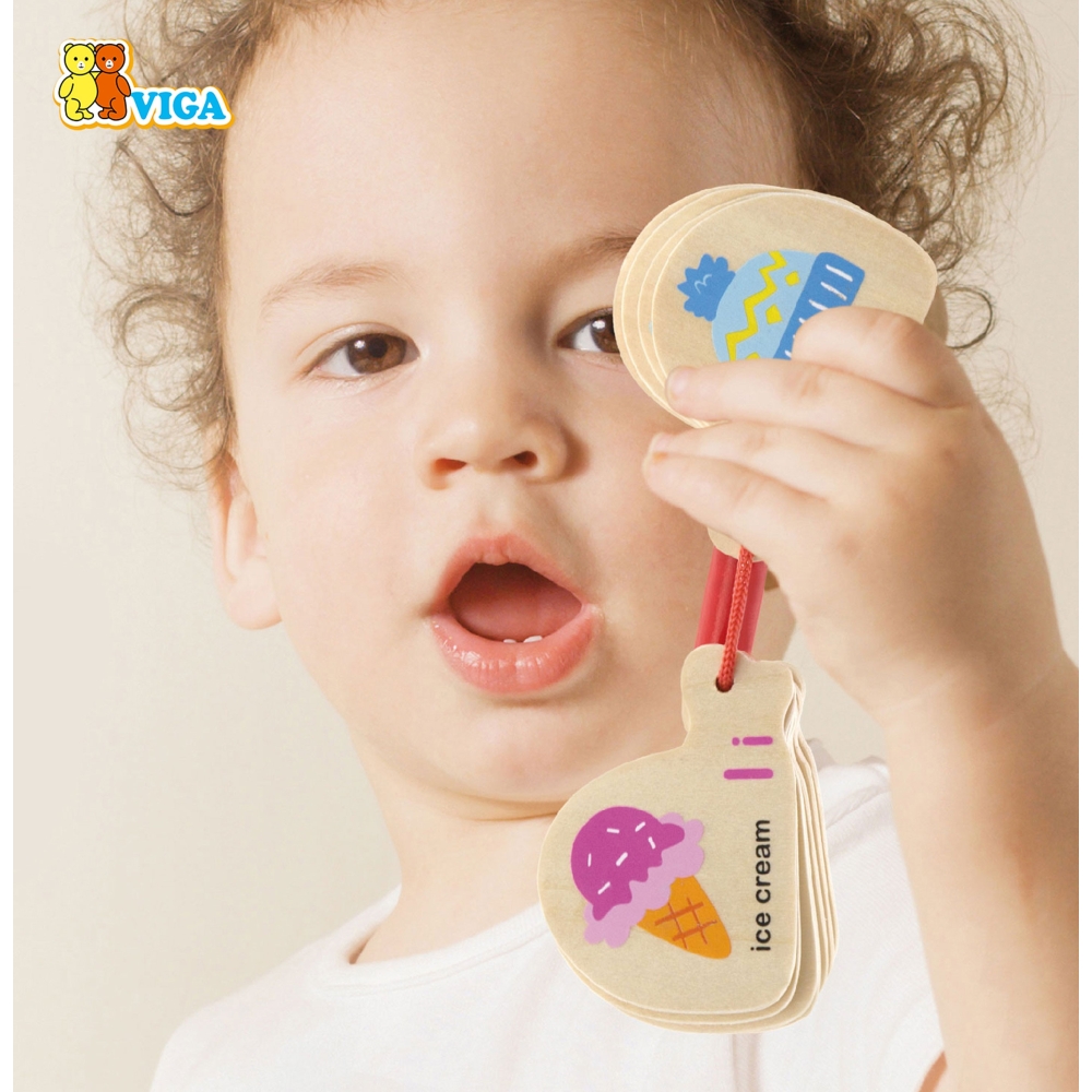 VIGA Wooden Montessori Alphabet and English Learning Book 