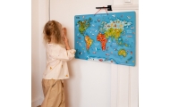 Viga 2w1 Tablica Edukacyjna z Magnetyczną Mapą Świata Montessori					