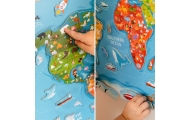 Viga 2w1 Tablica Edukacyjna z Magnetyczną Mapą Świata Montessori					