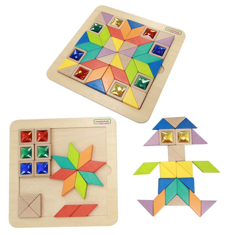 Mozaikos dėlionė MASTERKIDZ Spalvų ir formų mokymasis Tangram Montessori-Žaislai, Lavinamieji žaislai, Veiklos centrai-e-vaikas