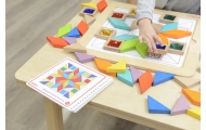 MASTERKIDZ Układanka Mozaika Nauka Kolorów i Kształtów Tangram Montessori