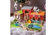 WOOPIE GREEN Mega Farm Animal Figures Stable Cowshed Henhouse 18 pcs.					