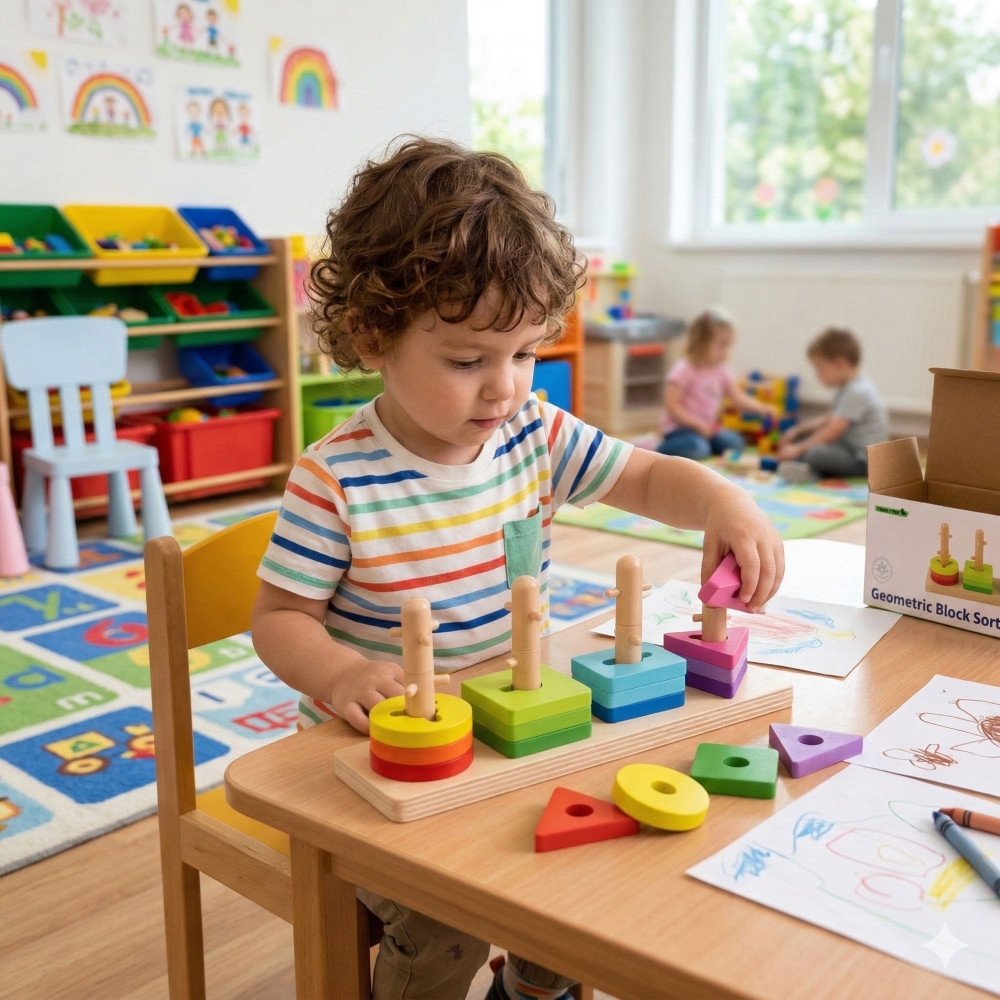 Formų rūšiuoklė TOOKY TOY su spalvingais Montessori blokeliai-Žaislai, Kūdikiams, Žaislai mažyliams (iki 4 m.