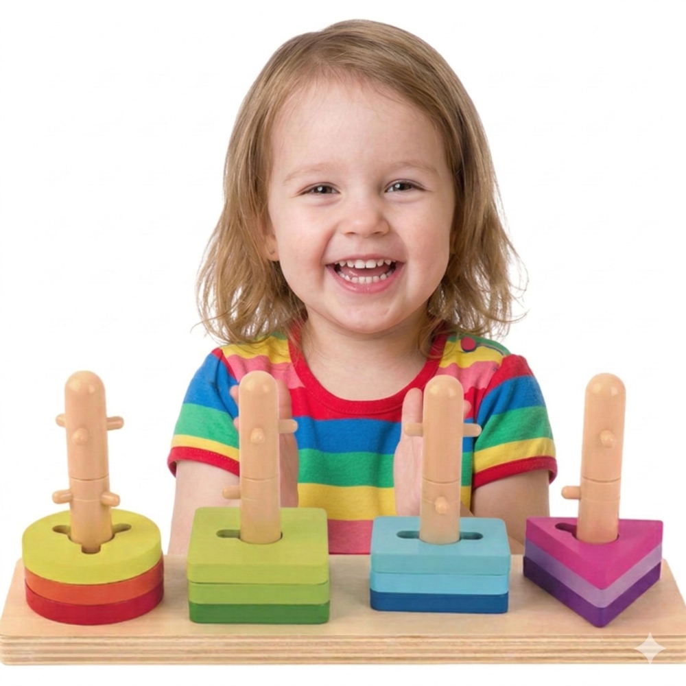 Formų rūšiuoklė TOOKY TOY su spalvingais Montessori blokeliai-Žaislai, Kūdikiams, Žaislai mažyliams (iki 4 m.