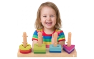 Formų rūšiuoklė TOOKY TOY su spalvingais Montessori blokeliai-Žaislai, Kūdikiams, Žaislai mažyliams (iki 4 m.