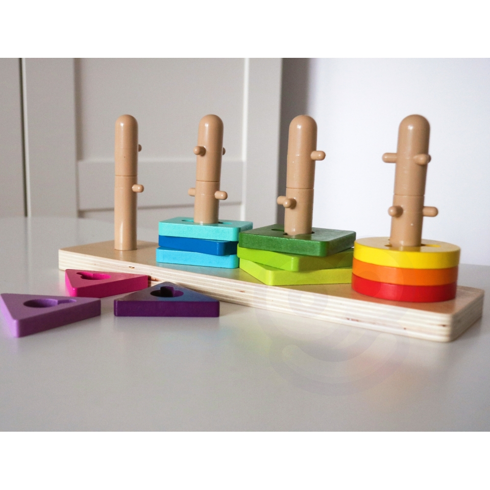 Formų rūšiuoklė TOOKY TOY su spalvingais Montessori blokeliai-Žaislai, Kūdikiams, Žaislai mažyliams (iki 4 m.
