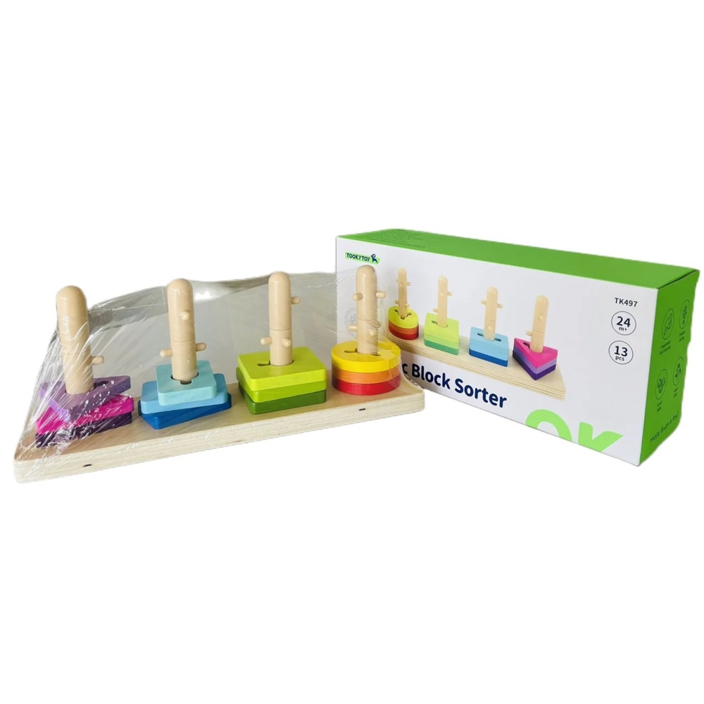 Formų rūšiuoklė TOOKY TOY su spalvingais Montessori blokeliai-Žaislai, Kūdikiams, Žaislai mažyliams (iki 4 m.