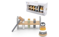 Medinės piramidės Pingvino ir plaktuko rinkinys VIGA PolarB Montessori-Žaislai, Kūdikiams, Mediniai, Žaislai mažyliams (iki 4 m.