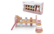 VIGA PolarB Wooden Pyramid + Punch with Hammer Set Montessori Fox