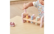 VIGA PolarB Wooden Pyramid + Punch with Hammer Set Montessori Fox