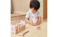 VIGA PolarB Wooden Pyramid + Punch with Hammer Set Montessori Fox