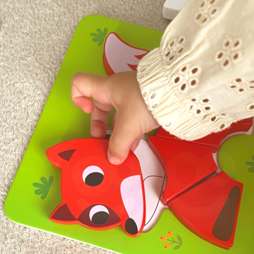 Medinė dėlionė WOOPIE GREEN Gyvūnai Montessori, FSC, 34 vnt-Žaislai, Dėlionės, Dėlionės patiems mažiausiems-e-vaikas