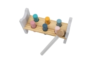VIGA PolarB Set Wooden Pyramid + Polar Bear Hammer Punch Montessori