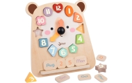 Edukacinis laikrodis 3in1 meškiukas CLASSIC WORLD Montessori, skirtas mokytis skaičiuoti laiką ir datas