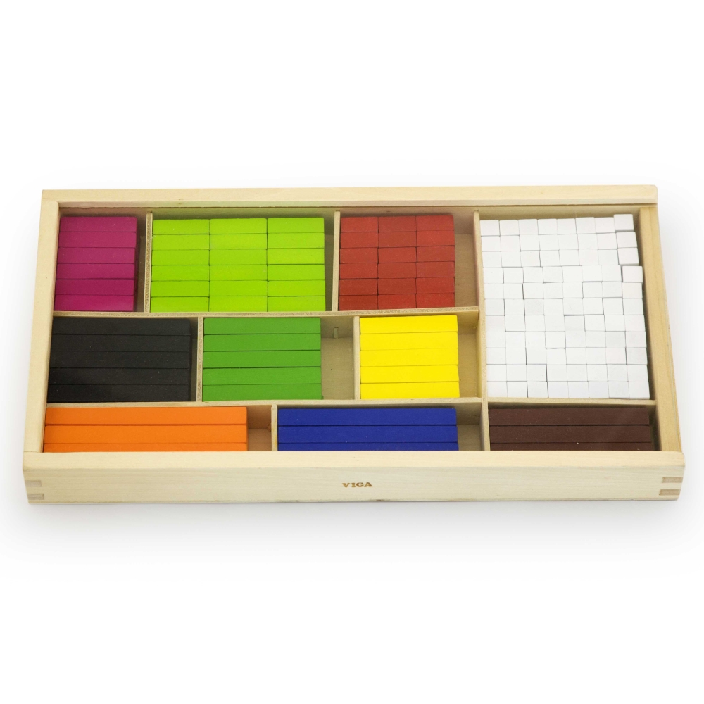 Medinės edukacinės matematinės lazdelės VIGA Cuisenaire-Žaislai, Lavinamieji žaislai, Mokomieji žaislai-e-vaikas